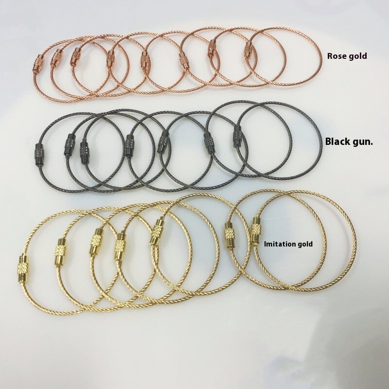 Keychain Factory - 1.5x150mm Stainless Steel Gold Plated Wire Loop