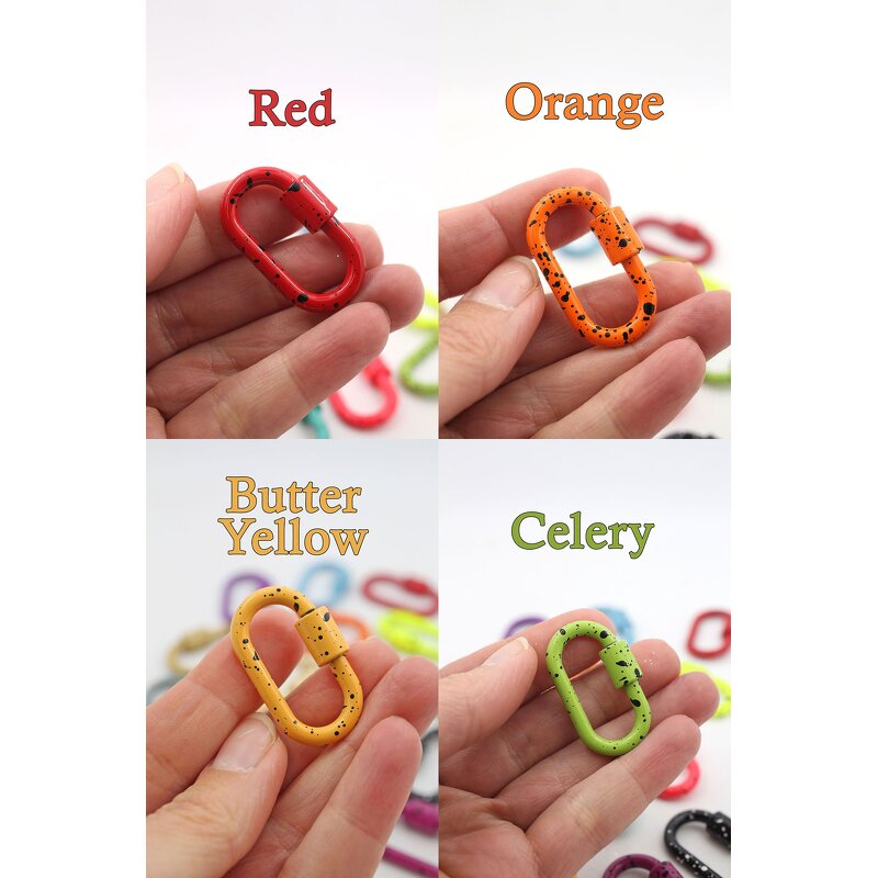 Carabiner Factory - Custom Splatter Painted Enamel Oval Screw Clasp