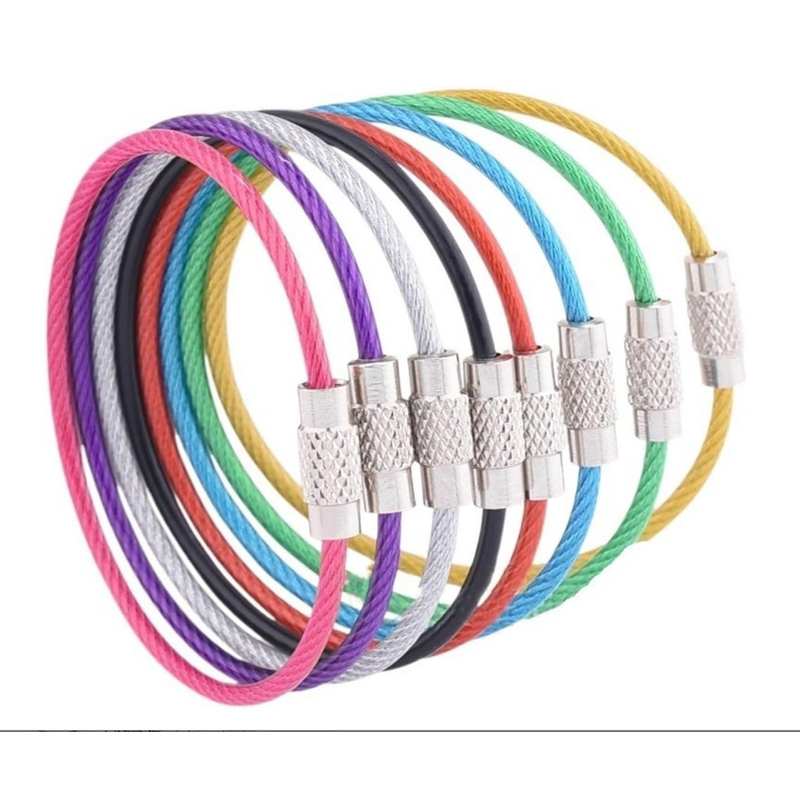 Keychain Factory - Stainless Wire Cable Screw Lock Circle Rope DIY