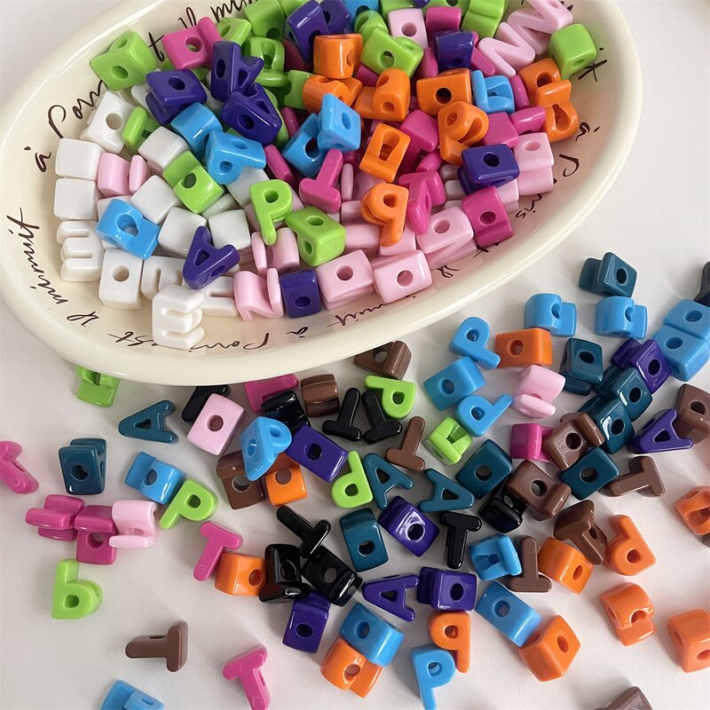 Beads Factory - Acrylic Alphabet 3d Letter Beads DIY Jewelry Making