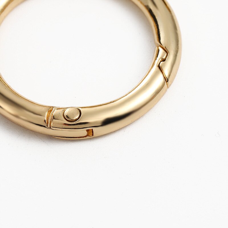 Keychain Ring Factory - 28mm Gold Alloy Spring Multi-Function Round