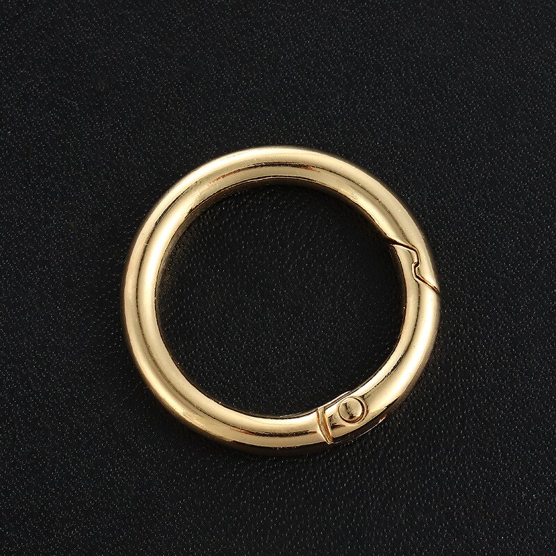 Keychain Ring Factory - 28mm Gold Alloy Spring Multi-Function Round