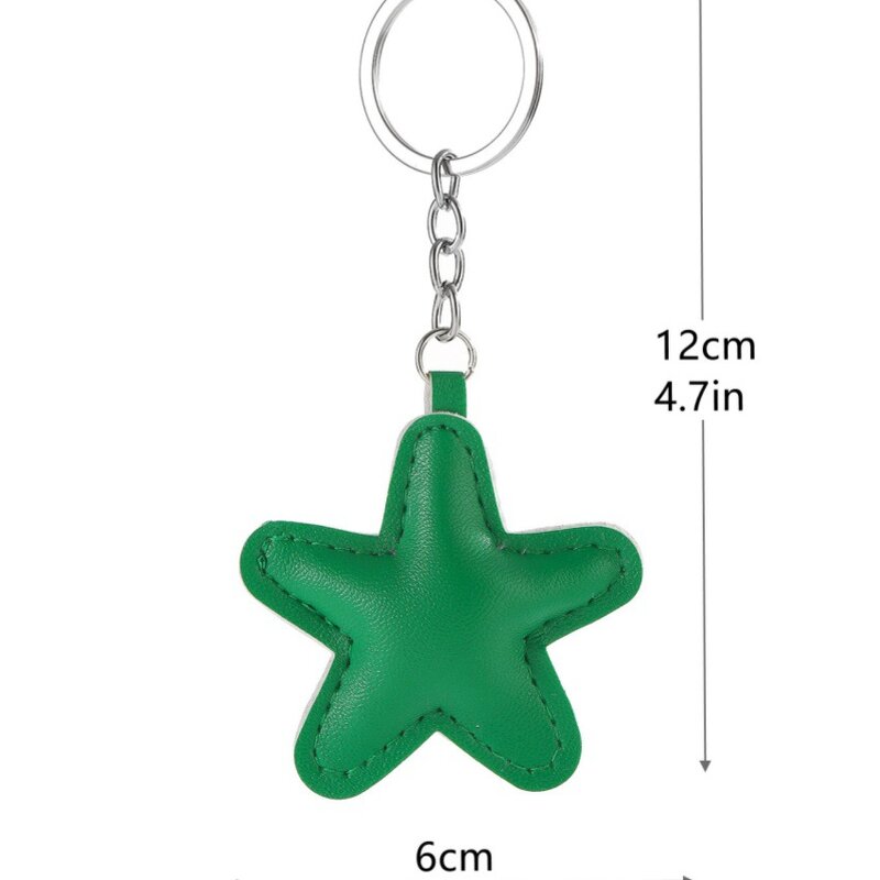 Keychain Factory - New Leather Stuffed Star 5-Point Keychain