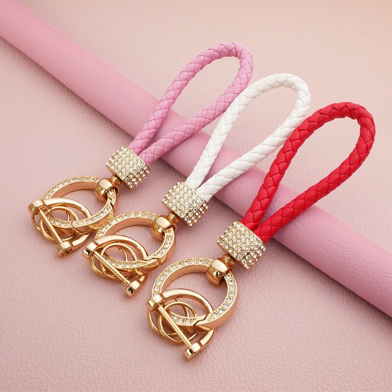 Keychain Factory - Creativity Diamond Inlaid Handmade Leather Ropes
