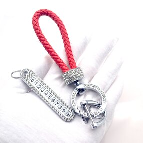 Keychain Factory - Creativity Diamond Inlaid Handmade Leather Ropes