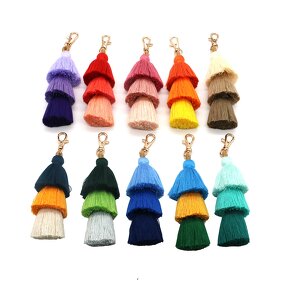 Keychain Factory - Bohemian Handmade 3 Layer Cotton Tassel Bag Charm
