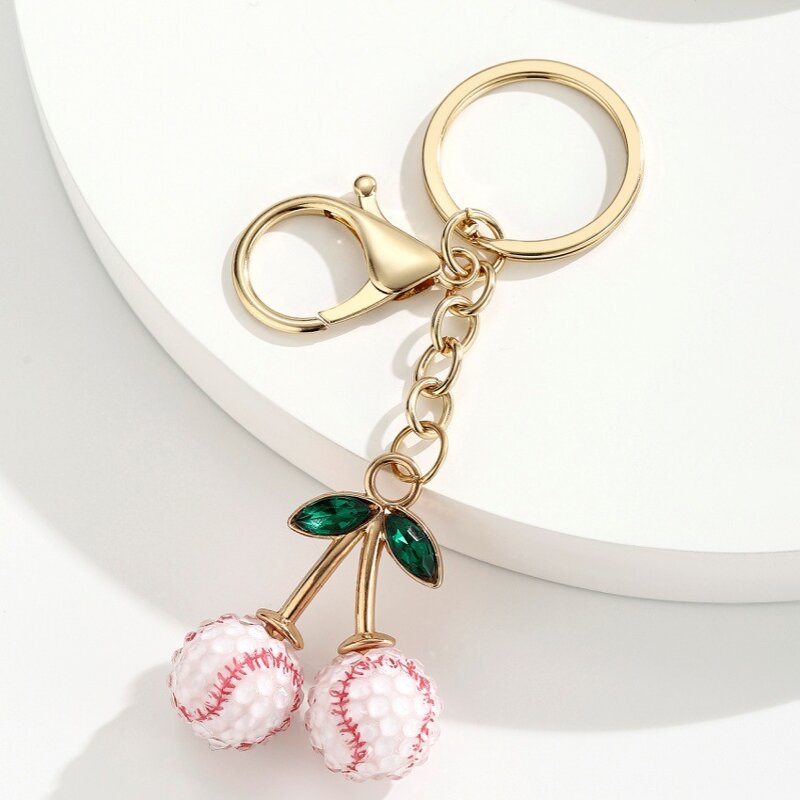 Keychain Factory - Creative Diamond studded Ball Cherry Backpack Decor