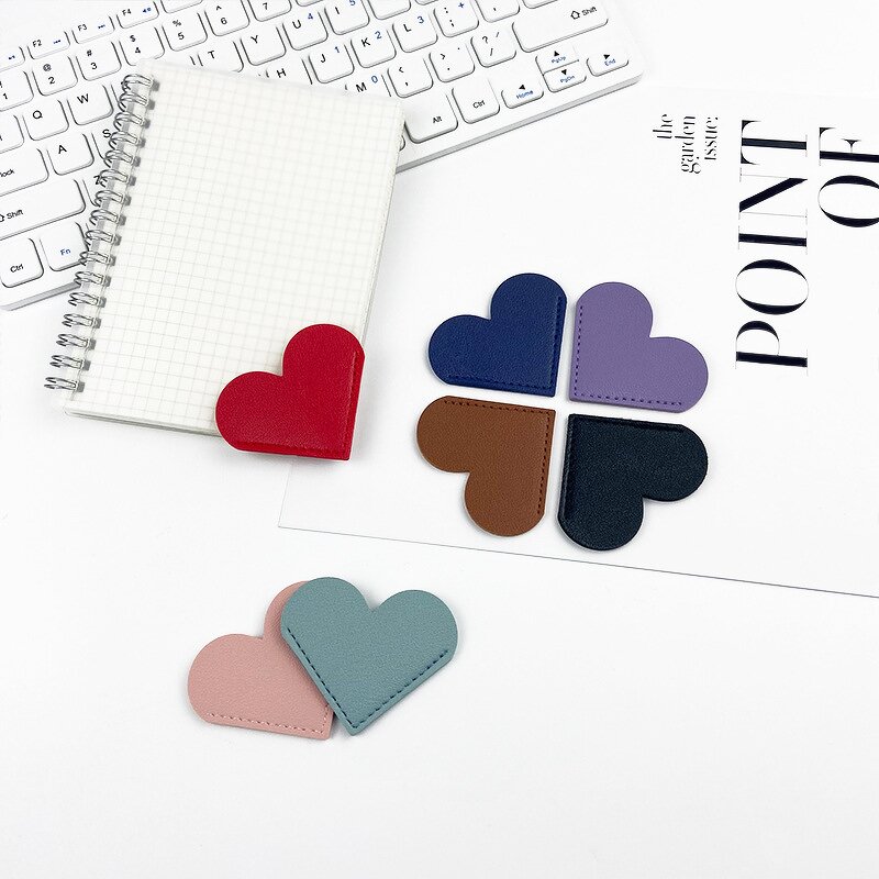 Bookmark Factory - Custom Logo PU Leather Page Corner Heart Marker