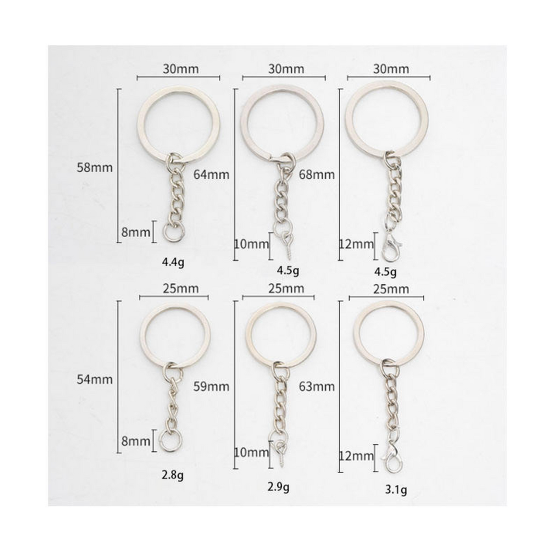 Key Chain Ring Factory - 25mm 30mm Nickel Free Flat Jump Rings