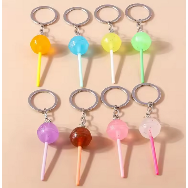 Keychain Factory - Mini 3D Colorful Candy Lollipop Charm Bag Pendant