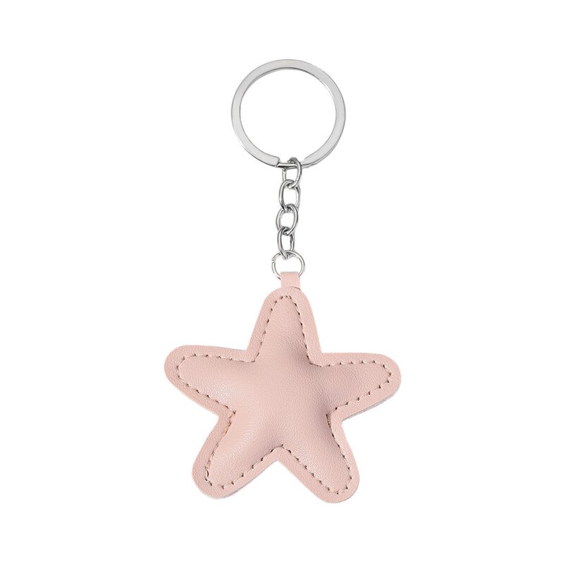 Keychain Factory - New Leather Stuffed Star 5-Point Keychain