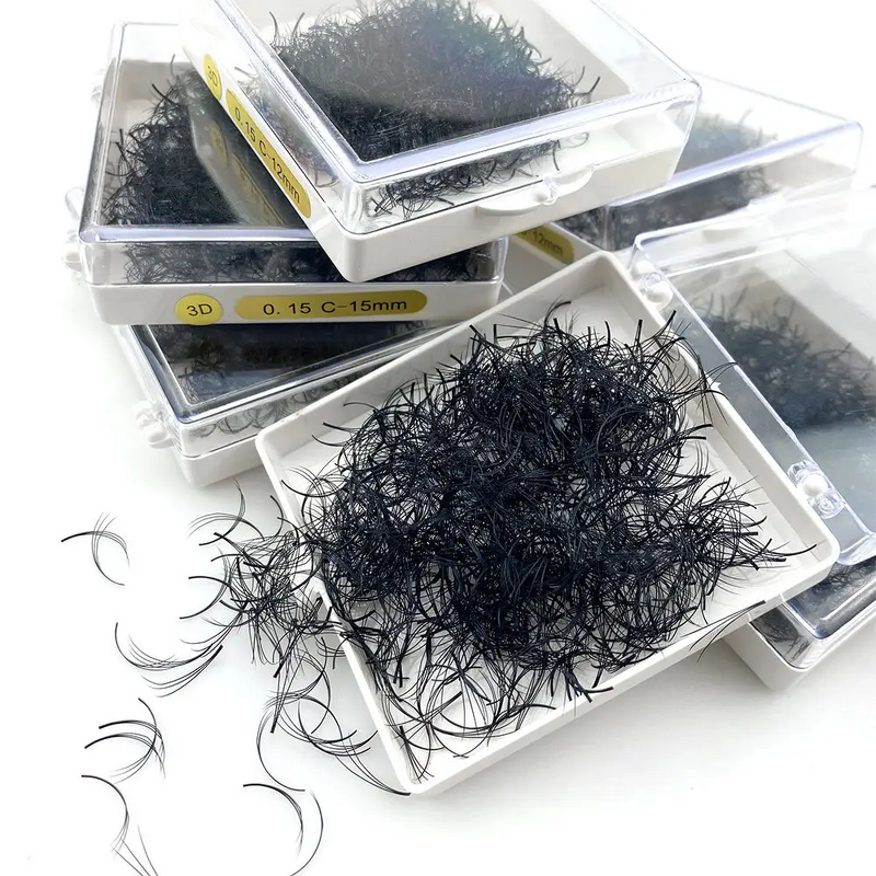 Premade Lash Fans Factory - Matte Black Loose Base 500 Fans