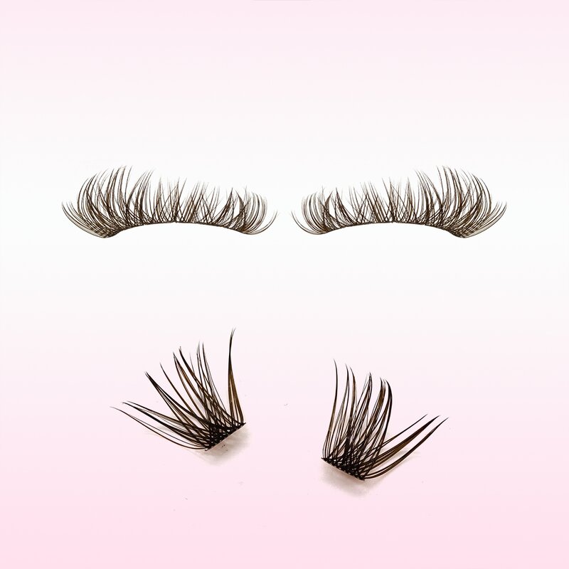 Brown Lash Clusters Factory - Custom Logo Light Middle Dark