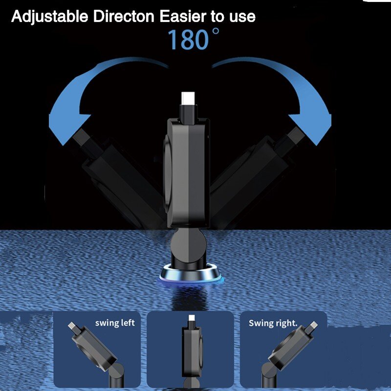4 in 1 Car Wireless Charger Factory - PD60W Retractable Cable