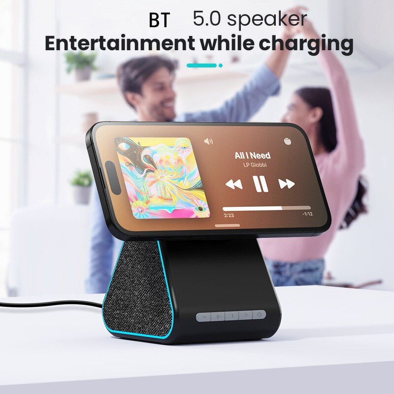 2 in 1 Wireless Charger BT Speaker Supplier - Adjustable Magnetic Bracket OEM