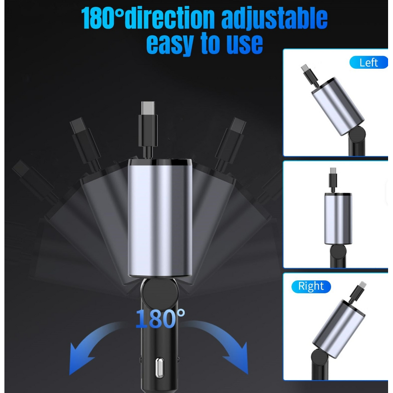 4 in 1 Car Charger Factory - PD 120W Fast Charge Retractable