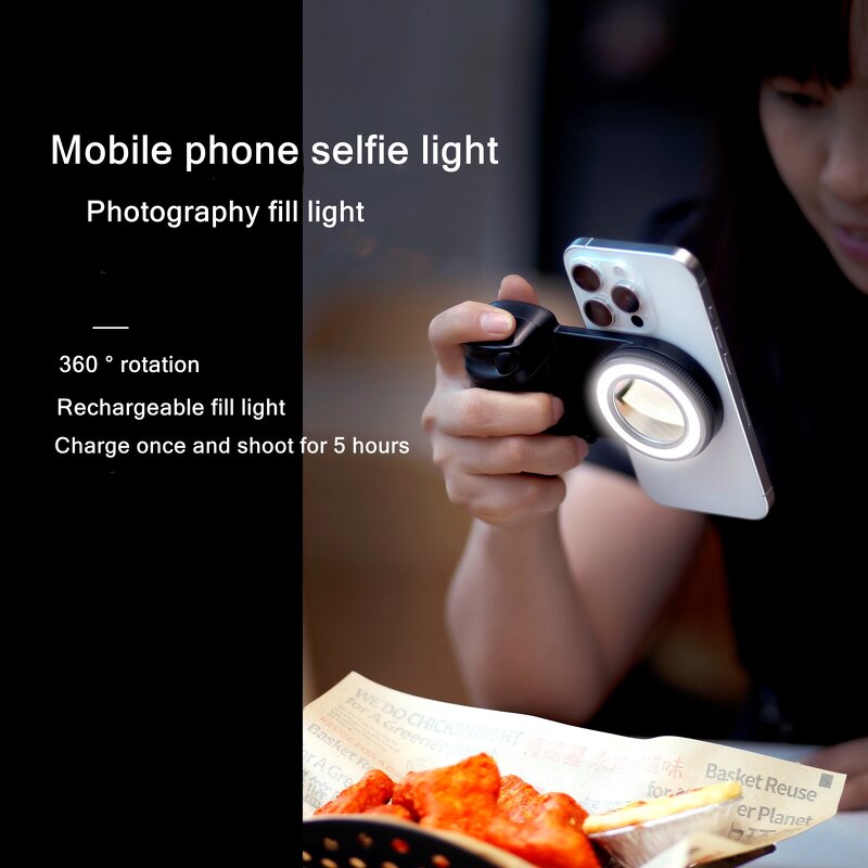 Magnetic Selfie Grip Factory - OEM Fill Light Mirror Capgrip