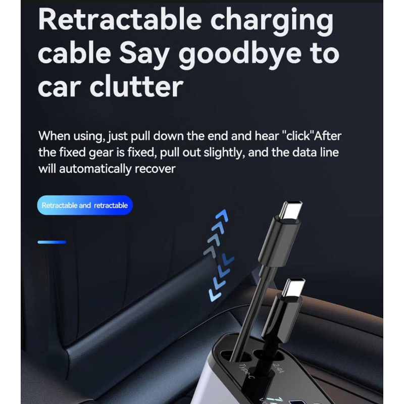 4 in 1 Car Charger Factory - PD 120W Fast Charge Retractable