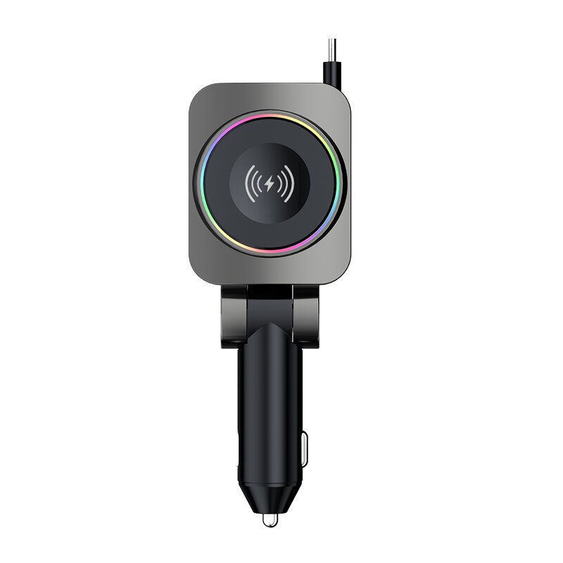 4 in 1 Car Wireless Charger Factory - PD60W Retractable Cable