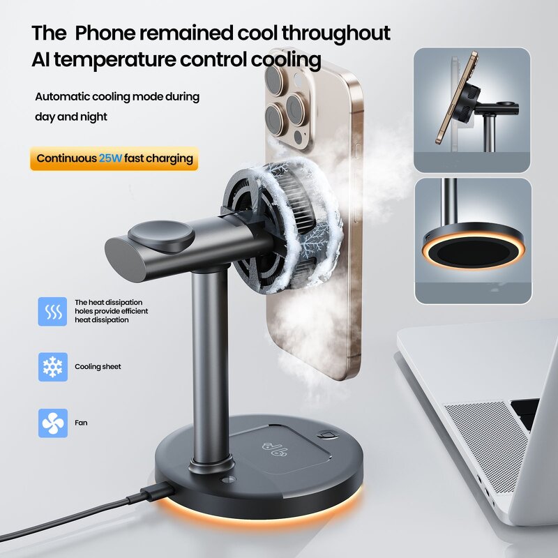 3 in 1 Wireless Charger Factory - OEM Cooling Fan Station