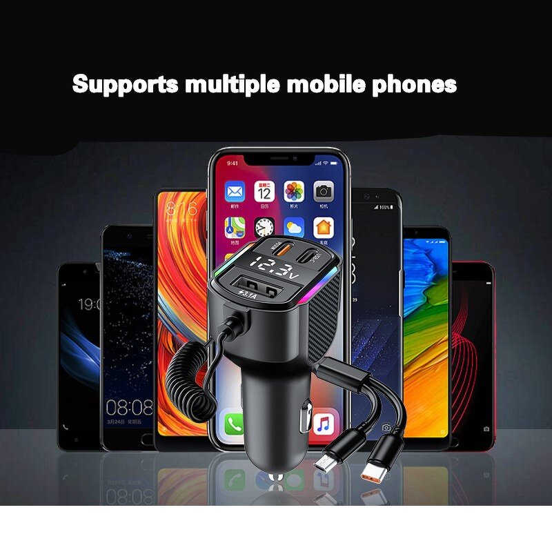 4 in 1 Car Wireless Charger Supplier - PD60W Retractable OEM