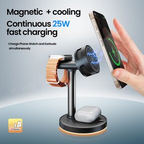 3 in 1 Wireless Charger Factory - OEM Cooling Fan Station