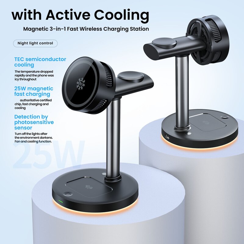 Aluminum 4 in 1 Wireless Charger Supplier - OEM Cooling Fan Station