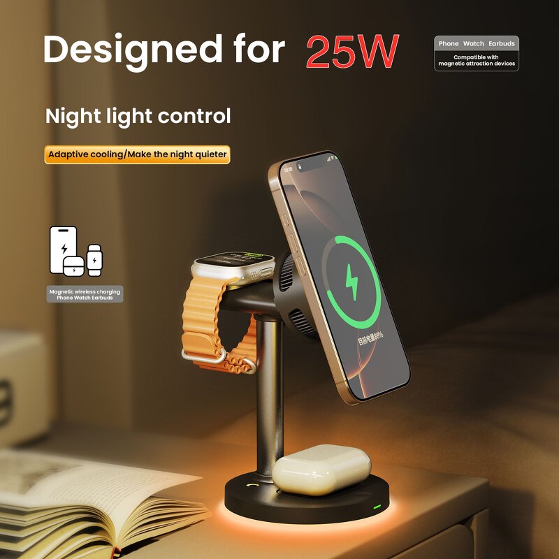 Aluminum 4 in 1 Wireless Charger Supplier - OEM Cooling Fan Station