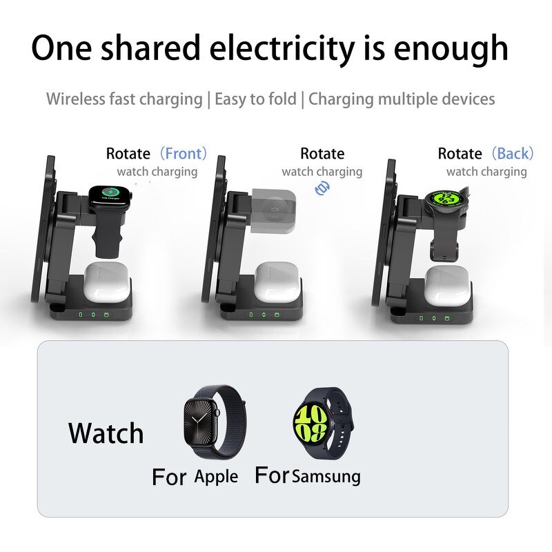 3 in 1 Wireless Watch Charger Supplier - Folding OEM/ODM Custom