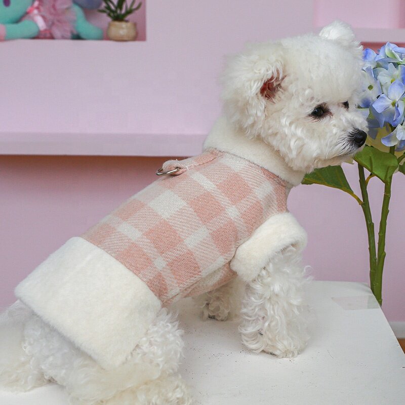 Pet Waistcoat Factory - OEM/ODM Plaid Keep Warm with Leash Buckle