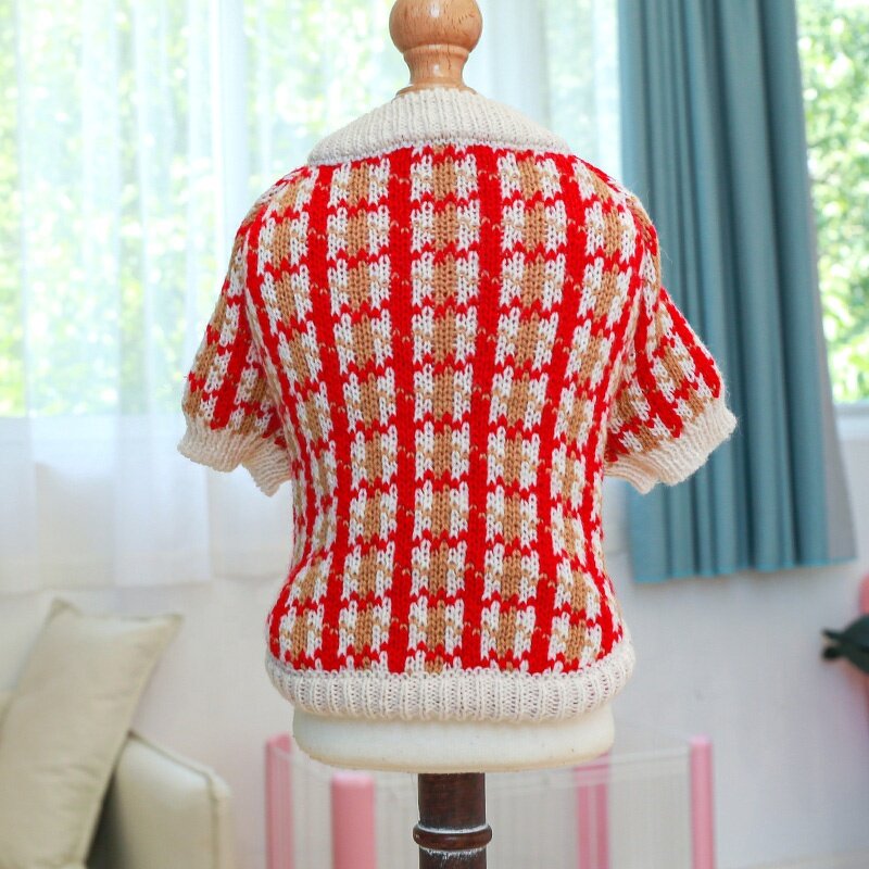 Pet Jumper Factory - OEM/ODM High Quality Red Plaid Warm Pullover