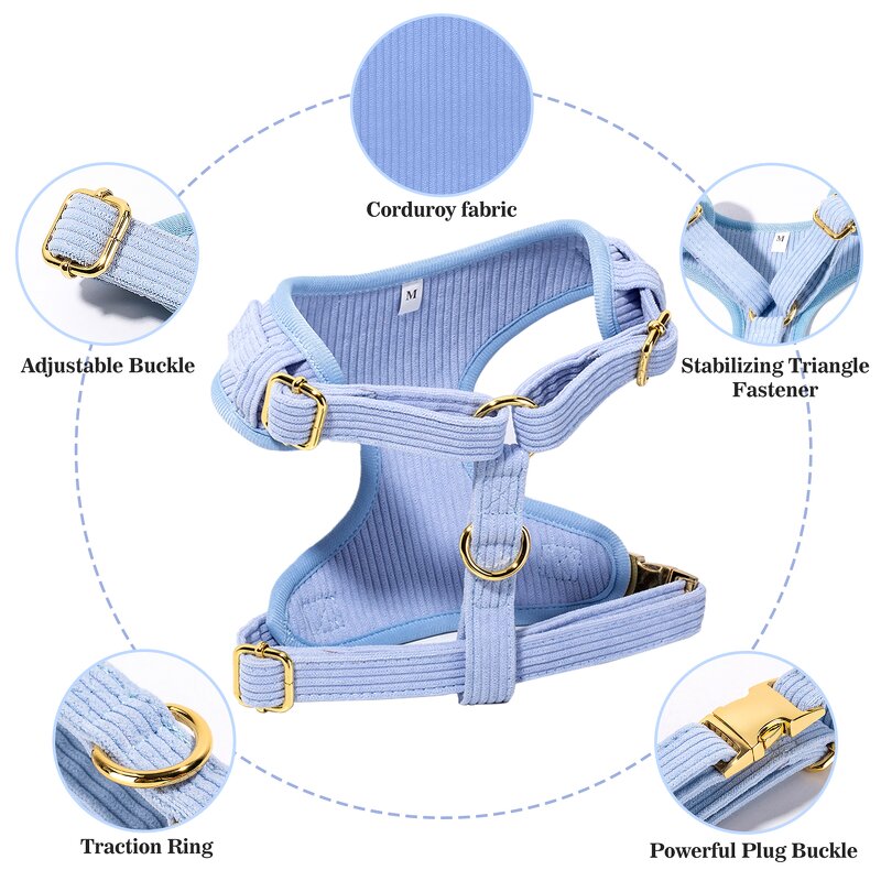 Dog Harness Set Factory - OEM/ODM Luxury No Pull Leash Set