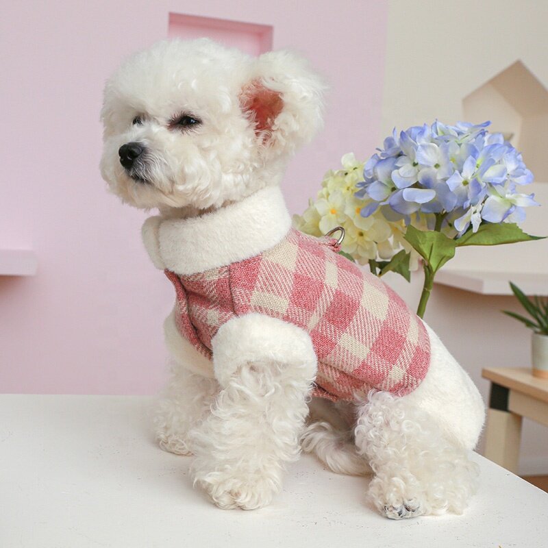 Pet Waistcoat Factory - OEM/ODM Plaid Keep Warm with Leash Buckle