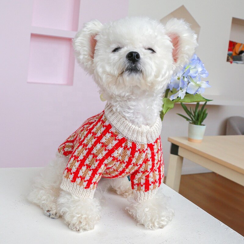 Pet Jumper Factory - OEM/ODM High Quality Red Plaid Warm Pullover