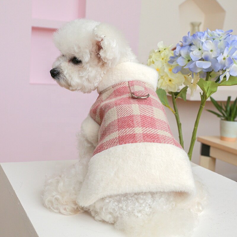 Pet Waistcoat Factory - OEM/ODM Plaid Keep Warm with Leash Buckle