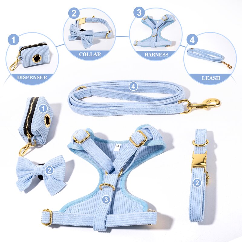 Dog Harness Set Factory - OEM/ODM Luxury No Pull Leash Set
