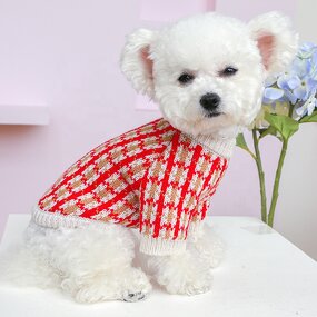 Pet Jumper Factory - OEM/ODM High Quality Red Plaid Warm Pullover