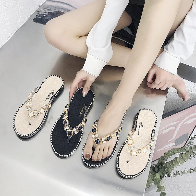 Flip Flops Factory - OEM/ODM Beaded Cross Strap Transparent Jelly PVC