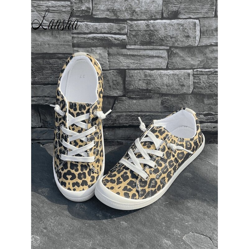 Canvas Shoes Factory - OEM/ODM High Quality Leopard Print Flat-soled Walking