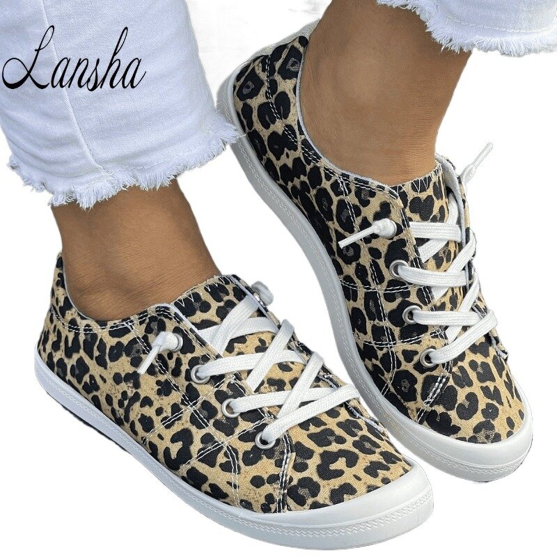 Canvas Shoes Factory - OEM/ODM High Quality Leopard Print Flat-soled Walking