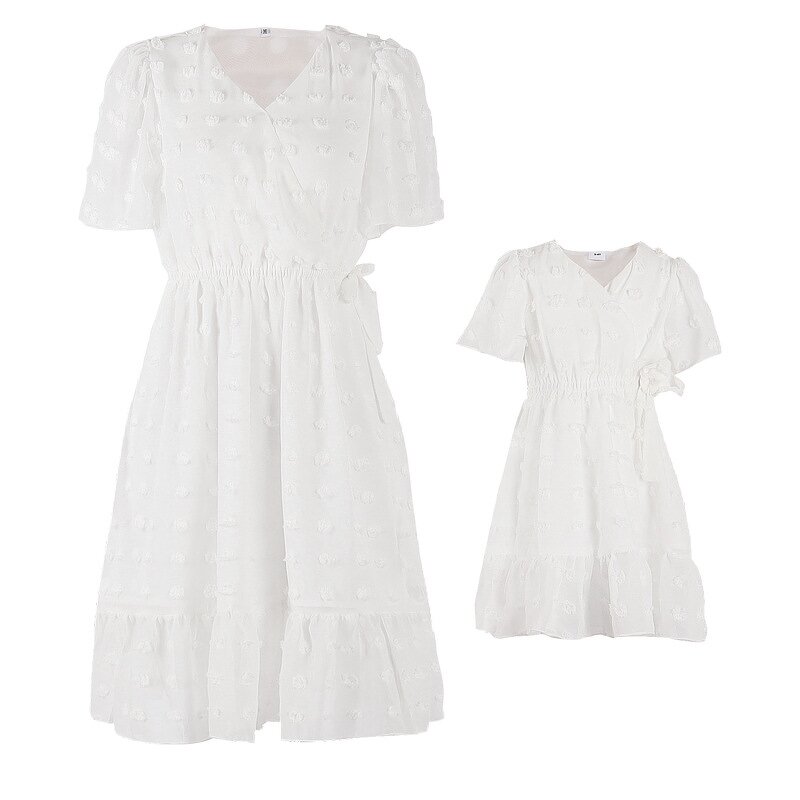 Mother Daughter Dress Manufacturer - OEM/ODM Short Flutter Sleeve Cotton Lace