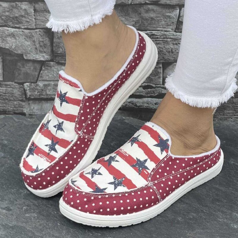 Canvas Sneakers Manufacturer - OEM/ODM United States Strip Star Printed Flat