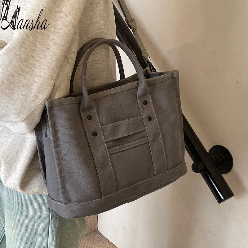 Canvas Shoulder Bag Factory - OEM/ODM Vintage Custom Logo Versatile Shopping Bag