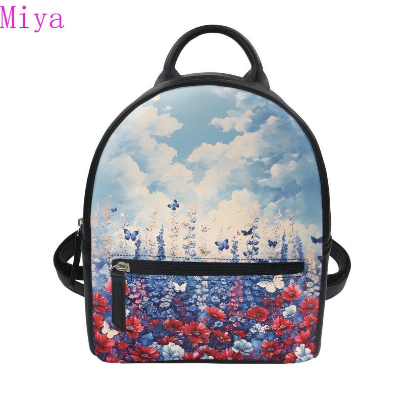 Children Backpack Manufacturer - OEM/ODM Custom Logo Floral Print PU Leather Backpack