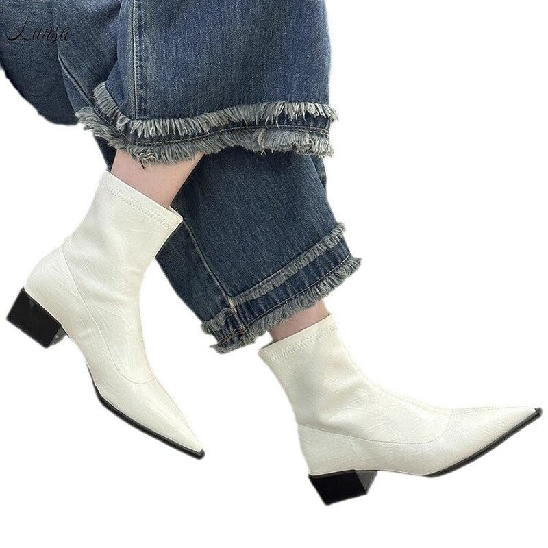 Ankle Boots Manufacturer - OEM/ODM Fashion Patent PU Suede Patchwork Boots