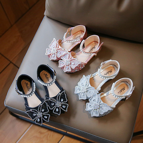 Flat Sandals Factory - OEM/ODM Sparkle Beaded Butterfly Decorated PU Leather