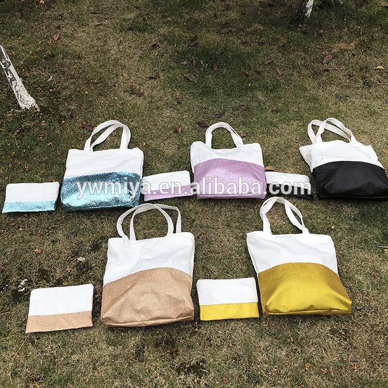 Tote Bags Factory - OEM/ODM Sequined Multi-color Lighting Canvas Tote Set