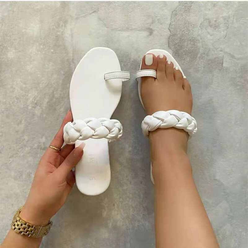 Flip Flops Factory - OEM/ODM Woven Braid Cross Strap PU Leather Sandals