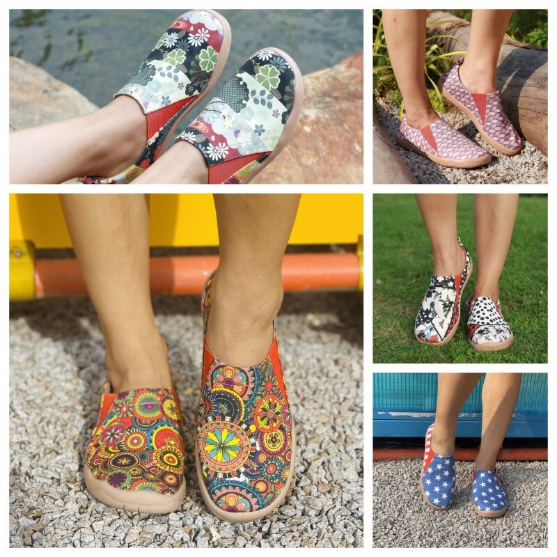 Canvas Loafers Factory - OEM/ODM Leopard Bohemia Floral Print Slip-on