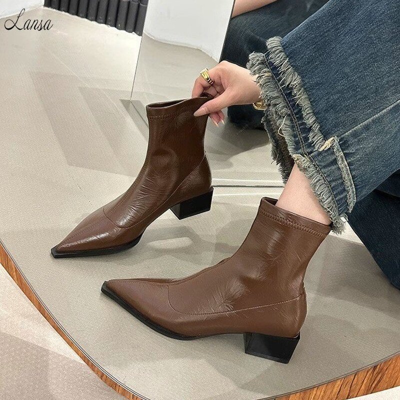 Ankle Boots Manufacturer - OEM/ODM Fashion Patent PU Suede Patchwork Boots